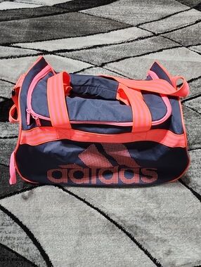 ADIDAS DIABLO 2012 SMALL HOT PINK BOLD DOTTED GRAPHIC DOUBLE-ZIP DUFFLE BAG